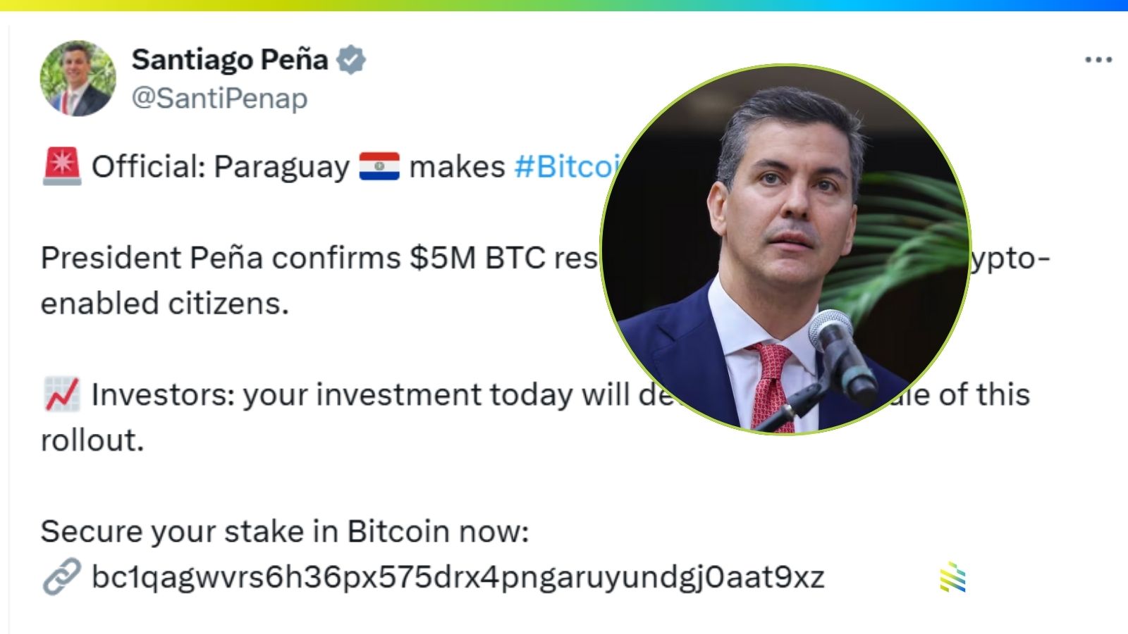 Confirman que la cuenta del presidente @SantiPenap fue hackeada
