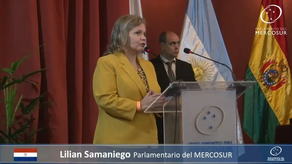 Lilian Samaniego cuestiona medidas migratorias del Gobierno de Milei en sesión del Parlasur
