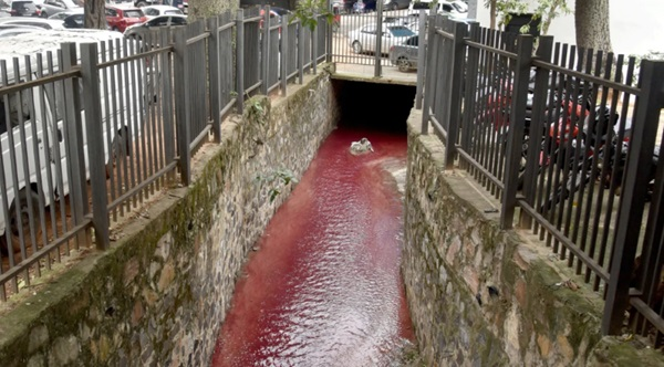 Intervienen un arroyo de Asunción que se tiñó de rojo
